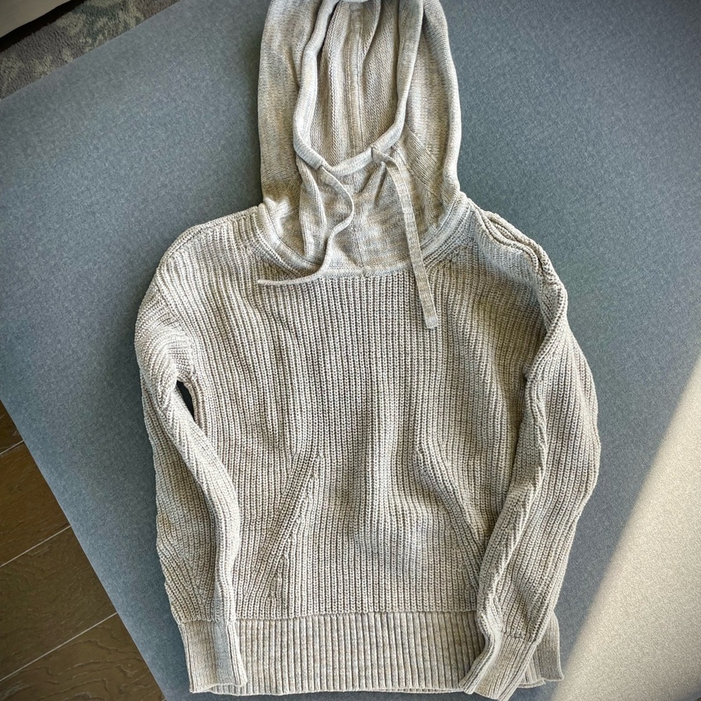 GAP Hooded Cotton Sweater | Heather Gray | XS